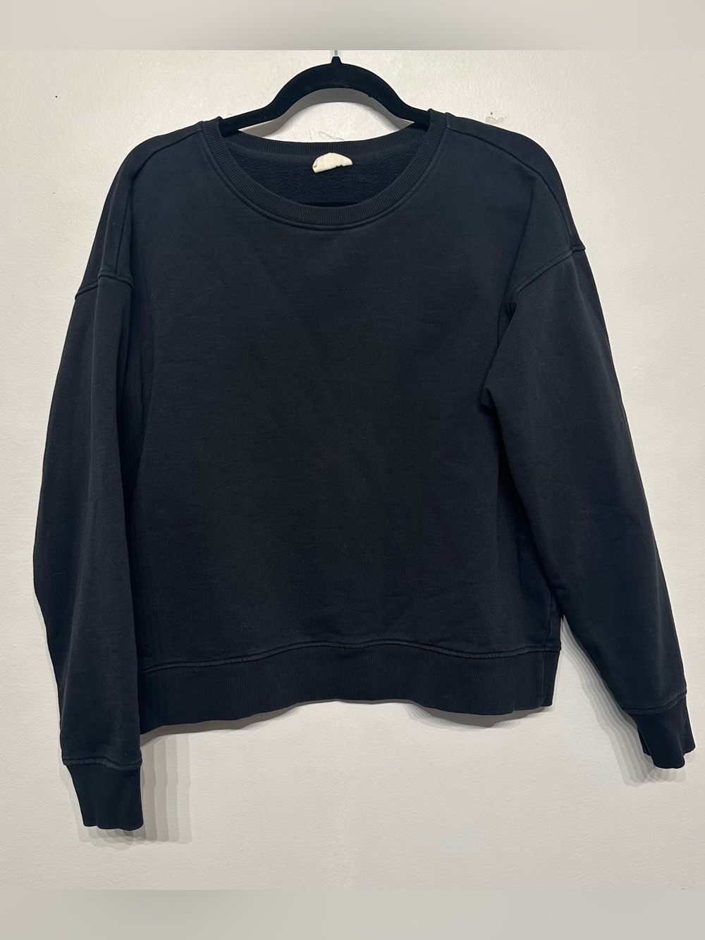 Pact Organic Cotton Crewneck Sweatshirt Black Large - Picture 2 of 6